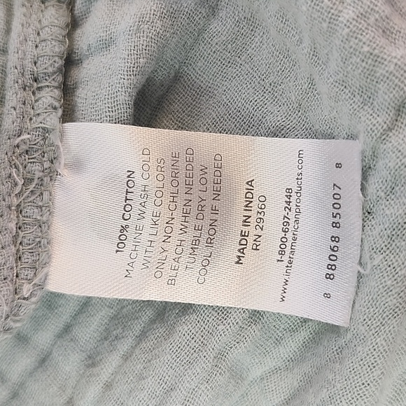 DIP Women's Soft Textured Fabric Lt. Blue Button Down Long Sleeve Oversized Top - Picture 9 of 9